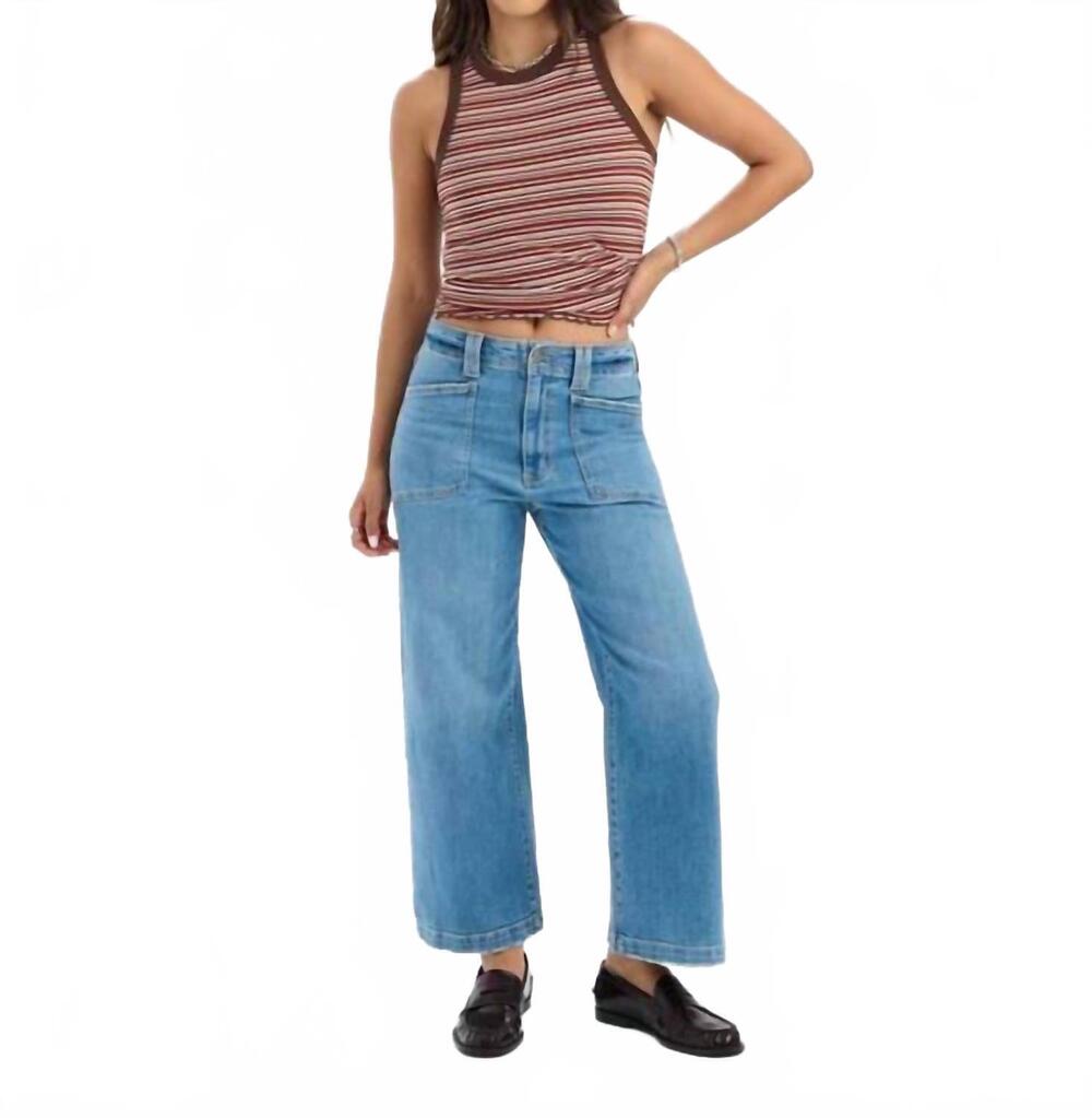 NEW DAZE valley girl wide leg ankle jeans in fave